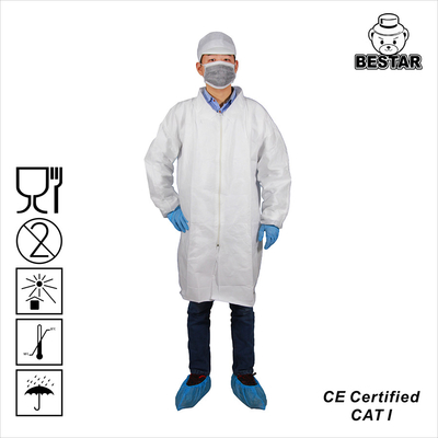 Áo khoác phòng thí nghiệm dùng một lần của CE Y tế ISO13485 Microporous Film Áo khoác dùng một lần