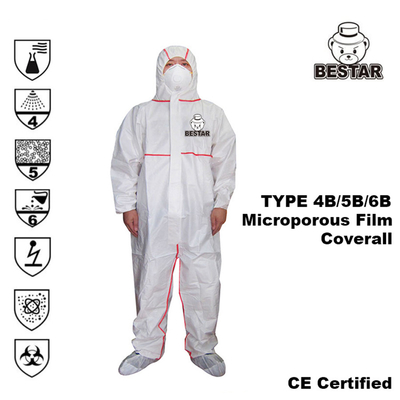 BestAR Microporous Boiler dùng một lần Bộ quần áo bằng Polypropylene Loại 4B / 5B / 6B