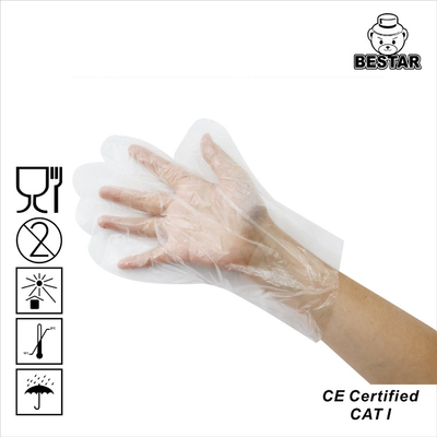 Găng tay dùng một lần bằng nhựa HDPE Polythene chống thấm nước 11micron